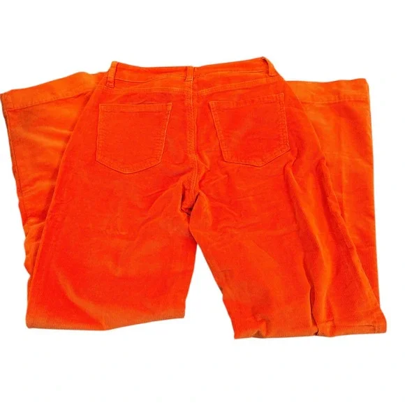 FLAMINGALS Corduroy Solid Mid Rise Straight Leg Pants Button Fly Women Small NWT - Picture 2 of 9